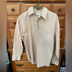 Oversized poplin button up